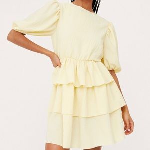 Nasty Gal textured tiered mini dress